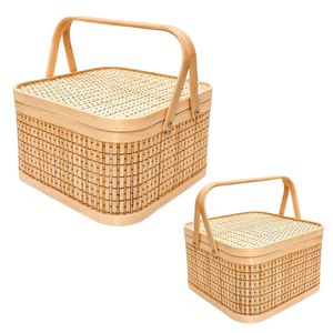 PHU HAO Best Selling Eco-Friendly Bamboo Gift <b>Basket</b> <b>Square</b> Woven Hamper with Lid for Eco-Friendly Packaging Home Decor - Product Image 1