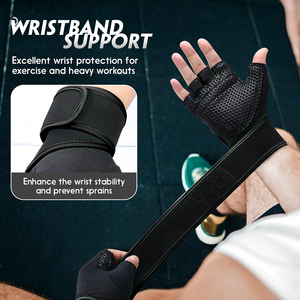 Outdoor Wear Gym Fitness <b>Gloves</b> Comfortable Fit Half Finger Breathable Leather Protection Gym Fitness <b>Gloves</b> - Product Image 5