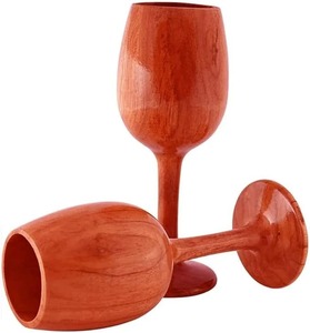 Juego de Copas de Vino de Madera Hechas a Mano, Copas de Madera Natural Reutilizables, Juego de Regalo Ecológico para Bar - Product Image 3