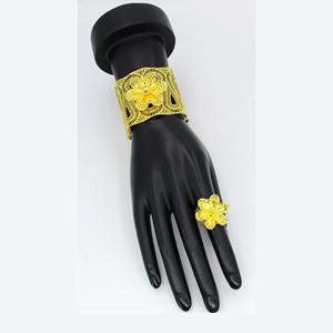 Suministros de joyería Joyería de lujo para mujer Chapado en oro Nupcial Francia Conjunto de joyería de boda Pulsera Dubai pulseras de joyería - Product Image 1