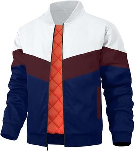Chaqueta bomber ligera para hombre, informal, para primavera y otoño, cortavientos con cremallera y bolsillos. - Product Image 1