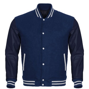 High Quality <b>Men</b> Varsity <b>Jackets</b> Wool Body Leather Sleeves Custom Logo Letterman <b>Jackets</b> 2025 OEM Manufacturer - Product Image 1