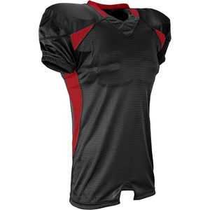 Maillot de football américain pour homme, col en V, manches courtes, noir et rouge, en mesh respirant, coupe athlétique, unisexe adulte, vêtements de sport - Product Image 1