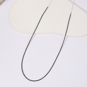 Collier de perles de diamants naturels noirs traités de 30 carats, authentiques, taille ronde, mélange de pierres précieuses noires scintillantes, couleur noir de minuit - Product Image 1