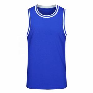 Wholesale 100% Polyester Quick Dry Breathable Basketball Jersey <b>Men's</b> Short Sleeve Plain Mesh Tank Top Summer Sports Gym <b>Vest</b> - Product Image 4