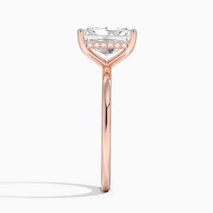 Bague de fiançailles en moissanite taille radiant 2 carats avec bande torsadée, bague solitaire de mariée - Product Image 6