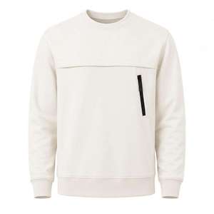 Sweat-shirt à col rond en molleton français pour homme de haute qualité, respirant, léger, impression numérique, logo personnalisé, OEM, vente en gros - Product Image 3
