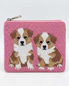ALI FASHION ART กระเป๋าใส่เหรียญรูปโคลเวอร์ประดับลูกปัดน้ำหนักเบาทำด้วยมือ กระเป๋าซิปผ้าฝ้ายสีขาวทรงสี่เหลี่ยม ของขวัญงานปาร์ตี้ธีมดอกไม้ AFA-04 - Product Image 1