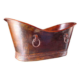 Bañera de Cobre de Diseño Fabuloso, Independiente, Ecológica, con Acabado Dorado en Latón, Bañera Metálica de Gran Tamaño para Uso en el Baño - Product Image 5