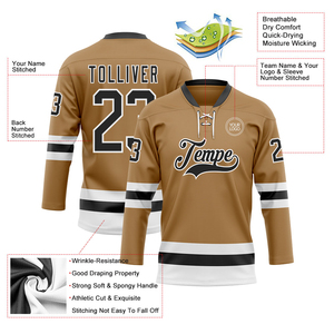 Jersey de Hockey sobre Hielo Personalizado con Capucha, Manga Larga, Absorbente de Humedad, Poliéster, para Hombre, Adulto, Invierno, con Logotipo Frontal - Product Image 1