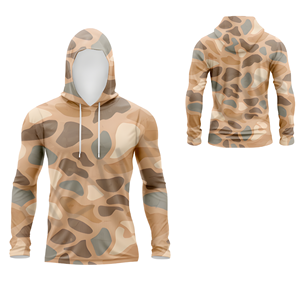 Sudadera con Capucha de Pesca para Hombre con Logotipo Personalizado, Camuflaje Desértico, Ligera, Protección Solar UPF 50+, Camisa con Capucha de Alto Rendimiento - Product Image 6