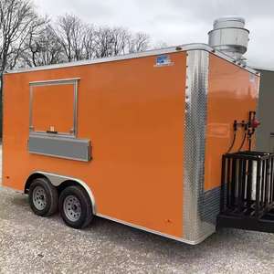 Proveedor mayorista de remolques de comida móviles resistentes 6x14, remolque cerrado para puestos de comida, remolque para barbacoa con porche para negocios al aire libre - Product Image 1