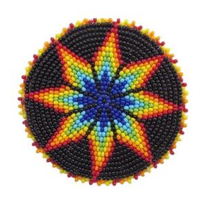 Round Glass Seed Beads Coaster Designed With Premium Beadwork Ideal For Dining <b>Table</b> <b>Protection</b> And Elegant Hosting Experience - Product Image 1