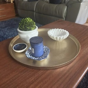 Plateau de service en métal de forme originale, plat décoratif en aluminium poli, plat à fruits pour la décoration de table de mariage ou de fête - Product Image 2