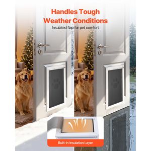 Porte pour chien extra-large résistante aux intempéries avec 3 volets magnétiques pour portes intérieures et extérieures - Product Image 4