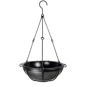 Pot de fleurs suspendu moderne en métal noir, rond, en fer industriel, avec chaîne, pour décoration intérieure et extérieure, jardin, vente en gros - Product Image 3