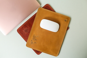 Genuine Leather <b>Mouse</b> Pad Ergonomic Texture Desk Mat Full Grain Cowhide Leather Case Mousepad for Daily Tasks LMP-0076 - Product Image 3