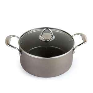 Casserole en aluminium antiadhésive avec couvercle en verre, compatible induction, pour soupes et ragoûts, grande taille, ustensile de cuisine - Product Image 4