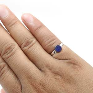 Natural <b>Lapis</b> <b>Lazuli</b> Gemstone <b>Ring</b> Crafted From 925 Sterling Silver Best Selling Round Cut Bezel Set Gemstone Bohemian <b>Ring</b> - Product Image 5