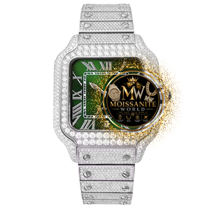 Reloj Mecánico Cuadrado de Lujo para Hombre Moissanite World, Caja de Moissanite de 38 mm, Correa de Acero Inoxidable, Esfera Analógica, Cristal de Zafiro - Product Image 1