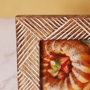 Handmade Wooden Square Photo <b>Frame</b> Rustic Design Tabletop Decor Full Color Digital Printing - Product Image 3