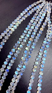 Natural Blue Flash Rainbow Moonstone Smooth Heart Briolette Beads Gemstone Strand for Jewelry Making Necklace <b>Bracelet</b> Earrings - Product Image 3