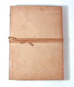 Carnet de notes en cuir naturel, couverture rigide, avec fermeture à sangle, reliure collée, 90 feuilles, cadeau - Product Image 5