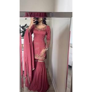 Designer Women's Top-Bottom and Dupatta <b>Set</b> with Heavy <b>Embroidery</b> Sequence Work - Product Image 5