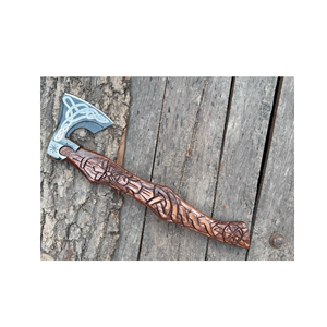 Handcrafted DIY Builder's Hatchet Carbon Steel Blade Wooden <b>Handle</b> Bearded Head Style High Quality for Camping-3-Year Warranty - Product Image 4