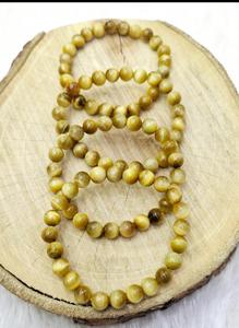 Elegante Pulsera de Cristal Ojo de Gato, Pulsera Original Certificada de Piedra Preciosa Ojo de Gato Amarillo, Piedra Lehsuniya Elaborada por Expertos Artesanos - Product Image 3