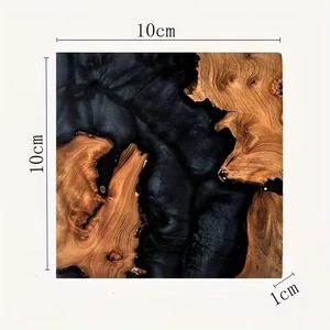 ชุดจานรองแก้วเรซิ่นอีพ็อกซี่ทรงสี่เหลี่ยมทันสมัยทำมือ REHMAN CRAFT - Product Image 3