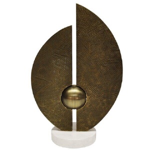 Sculpture abstraite tendance en laiton et aluminium, décoration artistique en métal, statue décorative, figurine d'art métallique pour hôtel, décoration de table à domicile - Product Image 5