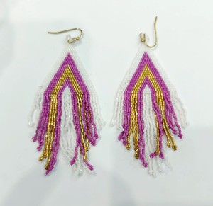 Boucles d'oreilles classiques en perles de rocaille papillon géométrique pour femme, design ethnique moderne, ensemble de bijoux tendance et audacieux pour soirée - Product Image 5