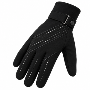 Gants d'hiver en cuir véritable pour hommes, avec sangle de poignet, compatibles écran tactile, écologiques, vente en gros pour commandes en gros (OEM) - Product Image 2