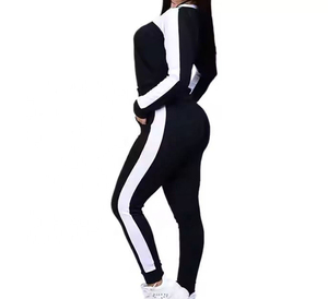 Ensemble de survêtement décontracté deux pièces pour femmes, haut en molleton 100% coton, séchage rapide et respirant, design moderne, vente en gros - Product Image 3