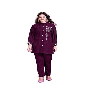 El último diseñador Faux Georgette Hand Work Cord Set de FabZone - Product Image 1