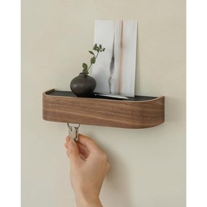 Porte-clés minimaliste en bois d'acacia avec miroir - Crochets muraux artisanaux en gros - Product Image 5