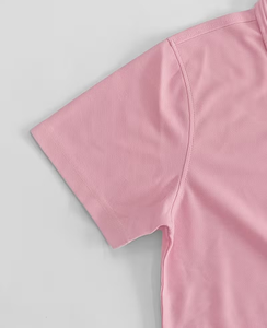 Women's Jersey Polyester/Cotton 160g Quick Dry Breathable Knitted Casual Short Sleeve Shirt Front Custom Logo Top for Golf - Product Image 6
