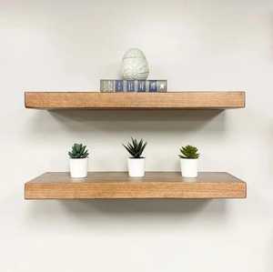 Set of 3 Round Wood Floating <b>Wall</b> <b>Shelves</b> Solid Timber Mounted <b>Storage</b> Ledge for Living Room Bedroom Small Plant Display Rack - Product Image 6
