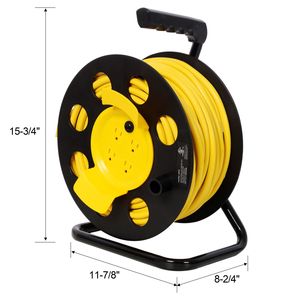 Avvolgicavo Elettrico Retrattile Rinforzato da 30 Metri, 12AWG 12A, 4 Prese, Copertura Antipolvere, Maniglia Portatile - Product Image 4