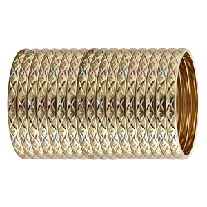 กำไลข้อมือทรงเรขาคณิตสามสีเคลือบทองคำขาว ORO-Z ดีไซน์ทันสมัย เหมาะสำหรับงานแต่งงานของผู้หญิง - Product Image 1
