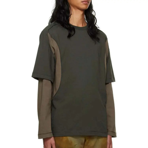 เสื้อยืดแขนยาวผู้ชายไซส์ใหญ่พิเศษ พรีเมียมคุณภาพสูง สำหรับฤดูร้อน พร้อมโลโก้ด้านหน้าแบบสองชั้น ดีไซน์โดดเด่น ใส่สบาย ขนาดพอดีตัว - Product Image 3