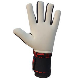 Guantes de Portero de Fútbol Profesionales, Material PU, Antideslizantes, Cierre de Gancho y Bucle, Unisex, Diseño en Relieve, Blanco, Rojo, Negro - Product Image 4