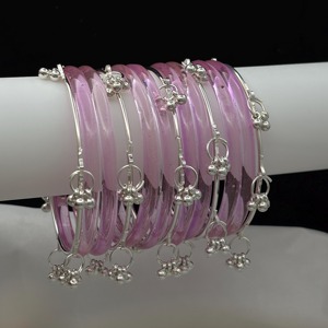 Trendy Silver Plated Jelly Glass Elegant Fashion Bangles Women Stylish Stackable Eco-Friendly <b>Wedding</b> Wrist <b>Accessories</b> Daily - Product Image 2