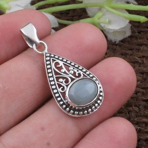 Natural Santa Maria Aquamarine Pendant 925 Sterling Silver AAA Gemstone <b>Necklace</b> March <b>Birthstone</b> Fine Jewelry for Women Gift - Product Image 1