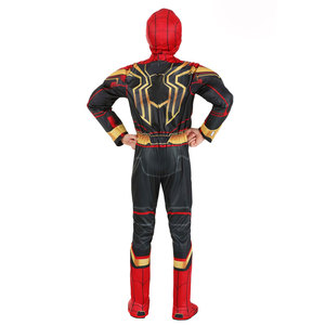 Spider-Man Superhero Kids <b>Costume</b> Black Red Gold Jumpsuit Boys Halloween Cosplay Outfit Cartoon Children Size - Product Image 1