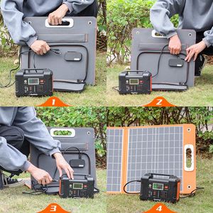 Panel Solar Portátil Plegable Flashfish de 60W y 18V con Cargador Solar y Salida USB de 5V y CC de 18V, Compatible con Generadores Portátiles y Teléfonos Inteligentes - Product Image 6
