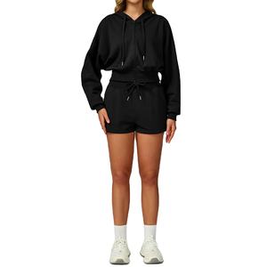 Conjunto Deportivo Casual de 2 Piezas para Mujer de Calidad Premium: Sudadera con Capucha y Chaqueta con Cremallera para Otoño/Invierno, Fabricante de Ropa Deportiva - Product Image 1