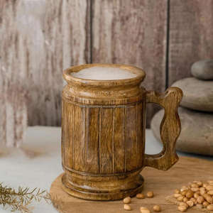 Tasse à café en bois silhouette artisanale, mug à expresso en bois naturel, tasse à thé écologique pour l'eau, le lait, le jus, design rustique par FWE - Product Image 1