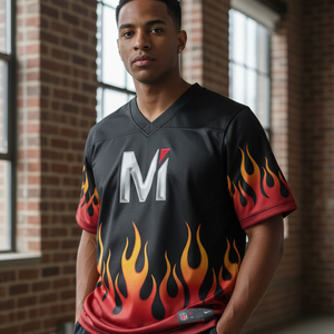 Custom Logo Sublimation American Football Uniform Set Stretch Fabric <b>Mesh</b> Panels Professional Gridiron Sports Apparel - Product Image 6